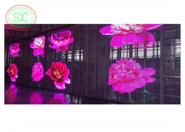 Quality Full Color SMD Transparent LED Curtain Display P3.91 for Window Advertising for sale