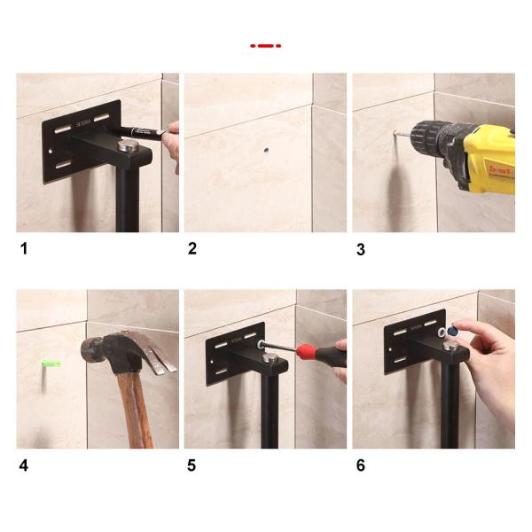 4 Tiers Adjustable Wall Mounted Kitchen Shelf With Mirror Polishing Finish