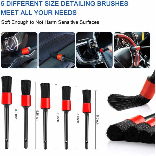 Auto Washing Brush Set 19pcs Car Detailing Brush Set With Carry Bag All Purpose Clean For Cleaning Interior