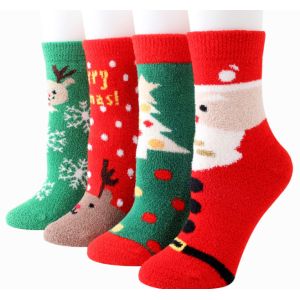 Buy cheap Fashion Santa Claus Elk Pattern Cozy Fuzzy Warm Cotton Christmas Socks Gift Box from wholesalers