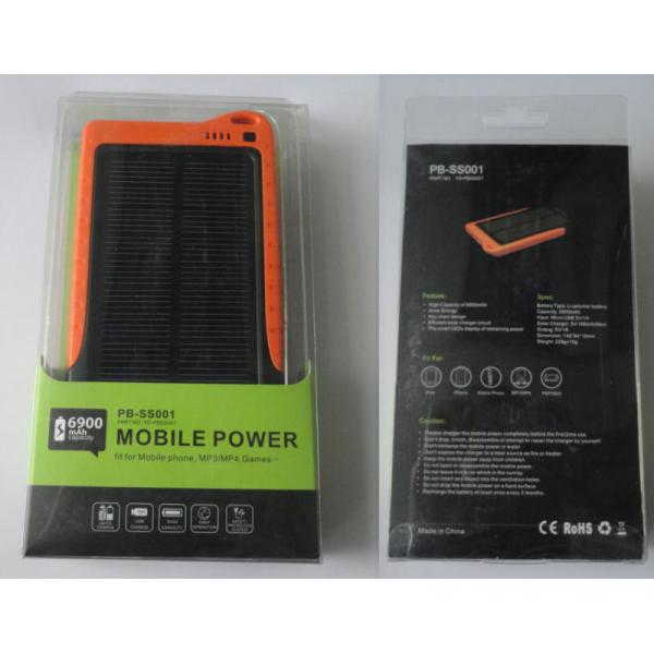 Portable Solar Power Charger (PB-SS001), Mobile Power 6900mAh USB Output