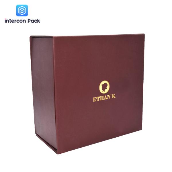 Folding Boutique Luxury Gift Packaging Boxes 25x14cm Partially Hot Gold