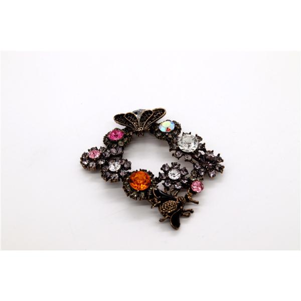 Antique Bronze Rhinestone Shoe Clips Zinc Alloy / Iron / Copper Material