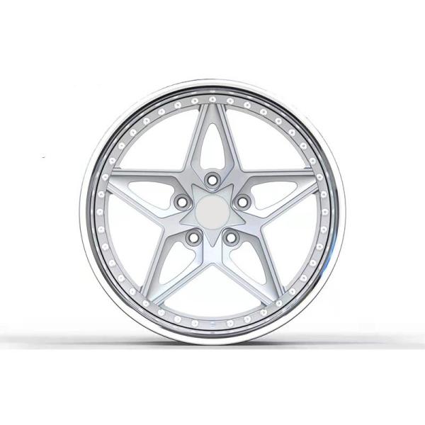 19-inch two-piece custom forged alloy wheels with deep concave type and brushed silver wheel rims