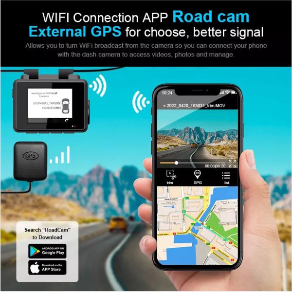 2 Inch Hidden HD 4K GPS Dash Cam Front And Rear Car Blackbox