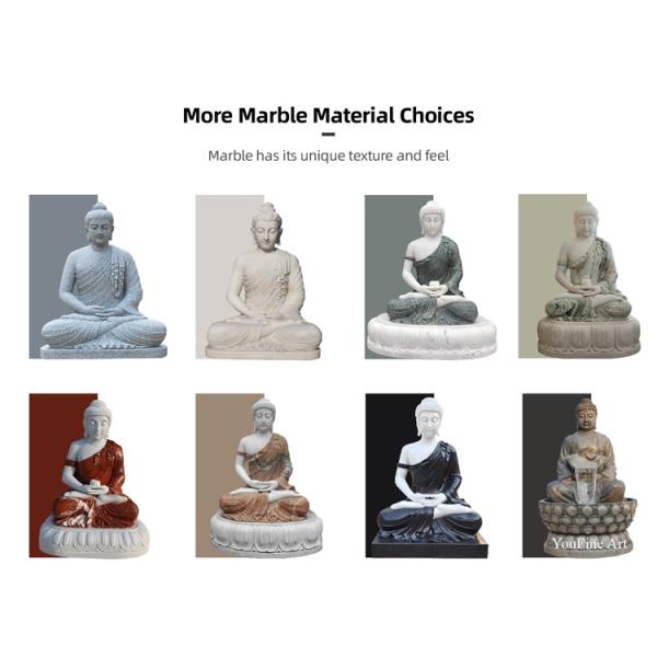 Outdoor Garden Decoration White Marble Buddha Statue