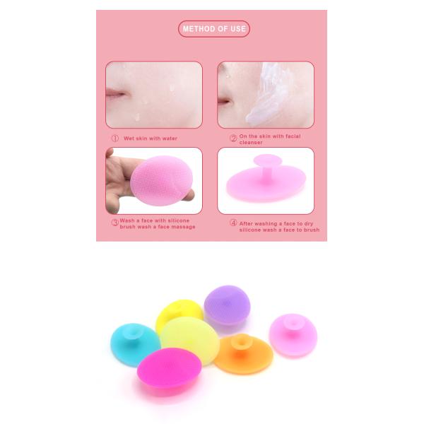 Wholesale Round Portable Silicon Facial Cleaning Brush