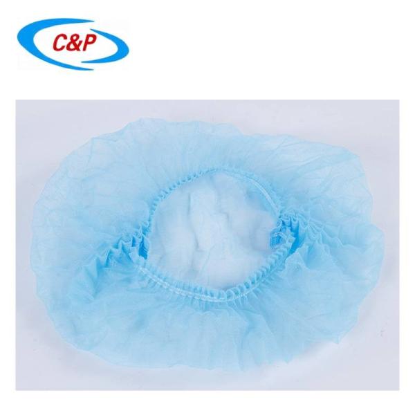 Disposable PP Non Woven Strip Clip Cap Bouffant Head Cover Round Mob Cap