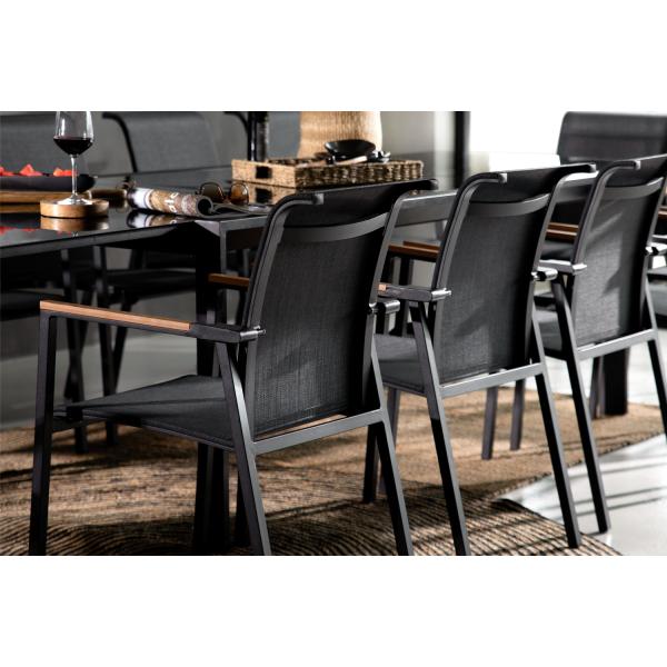 Extendable Outdoor Dining Table and Chair Set for 12 Guests by AJUNION in Garden