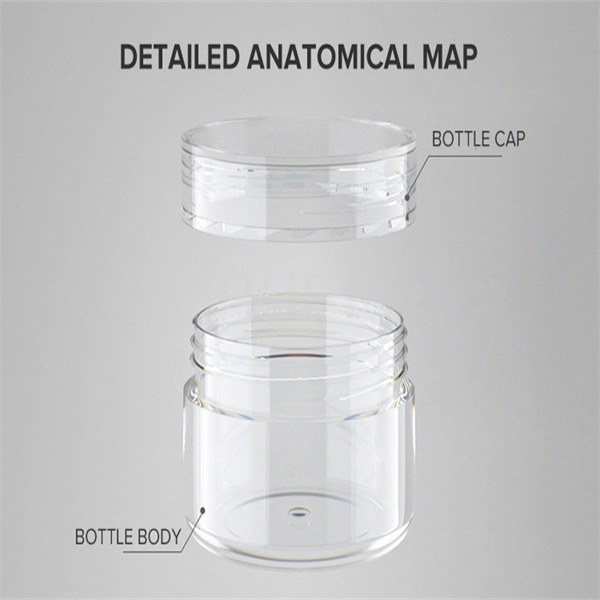 PS Acrylic Plastic Cosmetic Jars Packaging 25g Round Hot Stamping