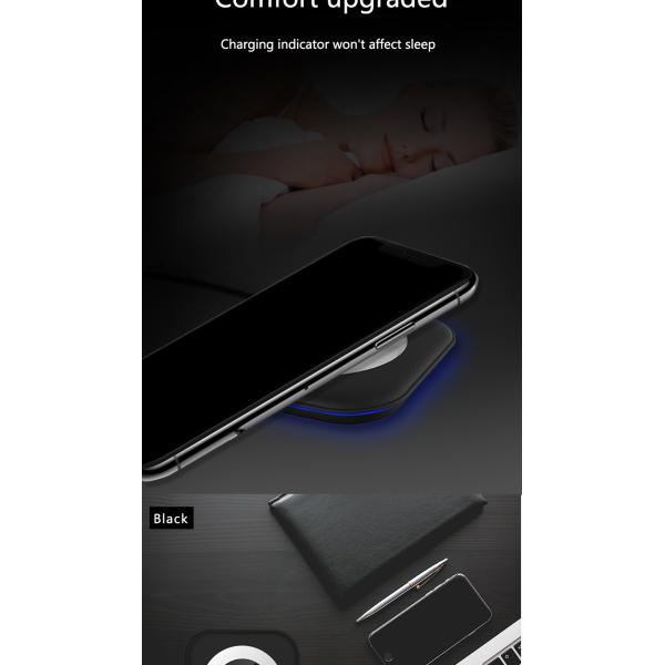 Black / White Fast Wireless Mobile Charger , Wireless Charging Pad PC ABS CE FCC Rohs