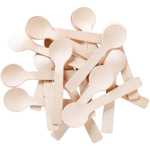 Quality Practical Wood Biodegradable Cutlery Spoon 100mm For Ice Cream for sale