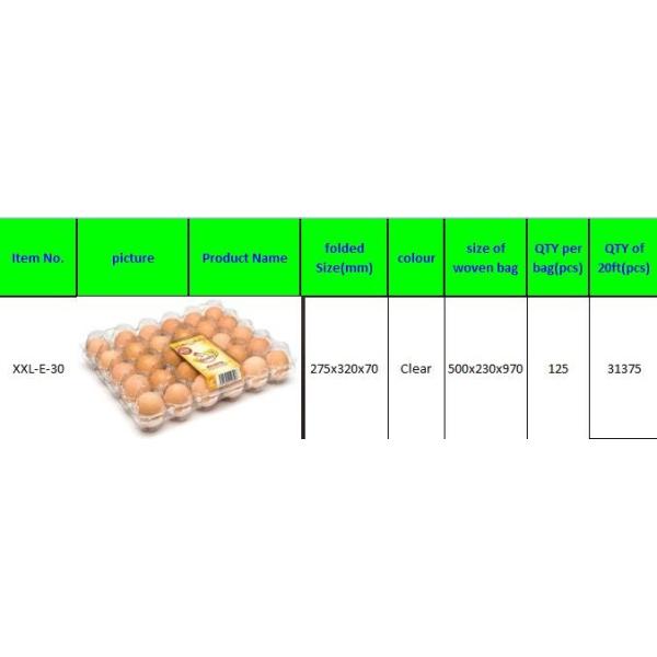 Eco Friendly 30 Count Egg Flats 32.5cm Plastic Blister Tray In PET Film