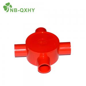 China UV Protection Red/White PVC Cable Conduit Electric Four-Way Pipe Fitting Cross 20-63mm wholesale