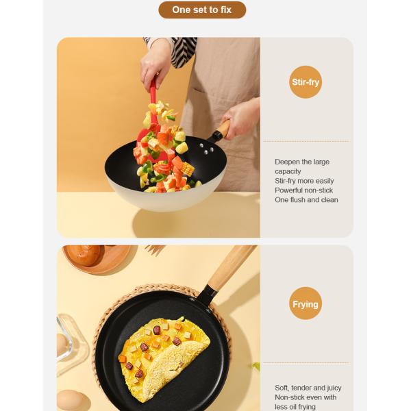 Medical Stone Ollas Cast Iron Cookware Set Non Stick Modern Design Style