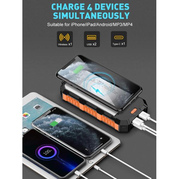 Solar System Power Bank Solar Panel Phone Charger 5000mAh 100000mAh ABS Material