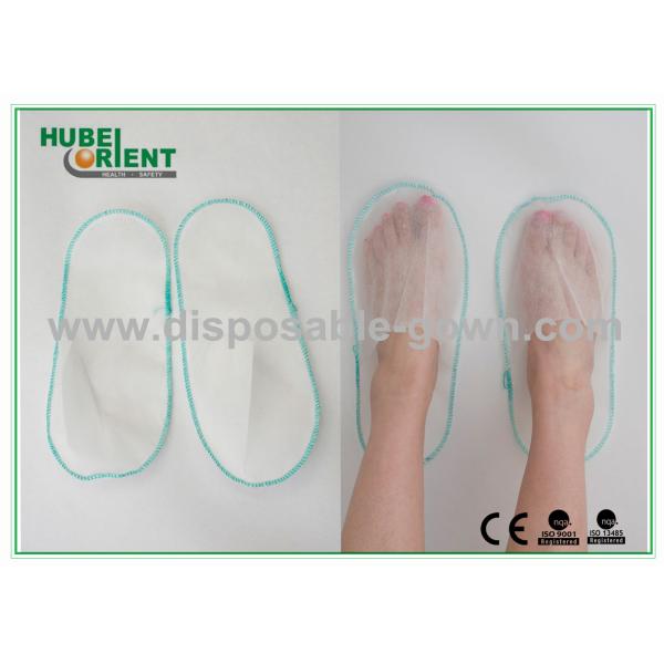 White Nonwoven Disposable Spa Slippers Lightweight Latex Free