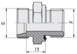Hydraulic Tube Fitting Metric Thread with Captive Seal Metric Male Double Hex Nipple 1cm-Wd 1dm-Wd