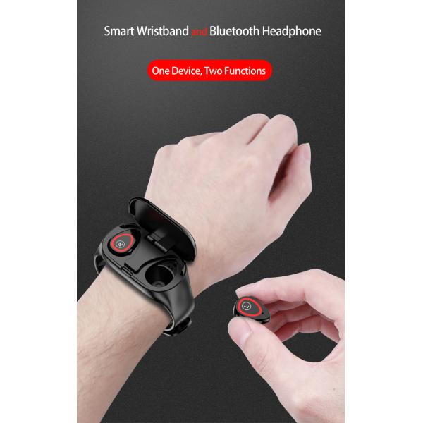 0.96 Inch TFT 2 In 1 Smart Band Blood Pressure Dual Earphone M1 Smart Watch Automatic