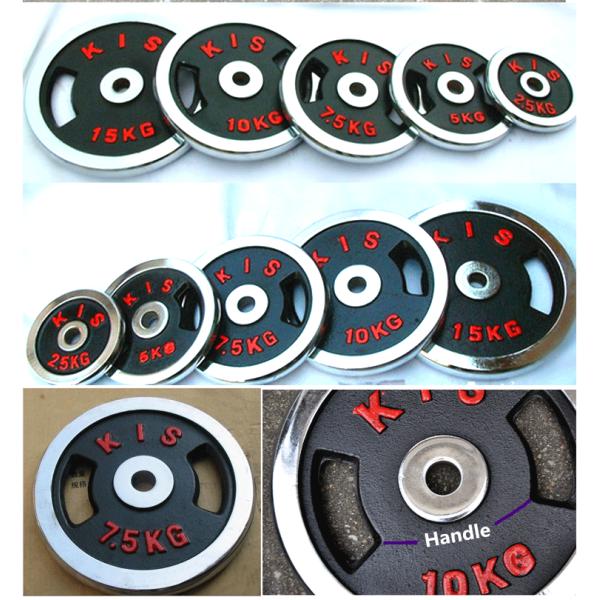 28mm barbell plate/dumbbell sheet/chrome weight plate with handle