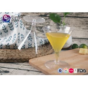 Rectangle 138Ml PS Elegant Plastic Champagne Flutes Environmental Friendly