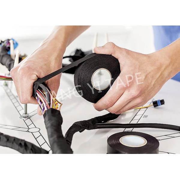 Black / White Adhesive Cloth Tape , 105°C 0.18mm Heat Resistant Insulation Tape