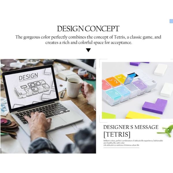 5-Alarm Pill Box Organizer With Clock Countdown Timer Light Up Take Medication Alarm Reminder Easy Open PP Plastic Pill Organizer 2 Times A Day