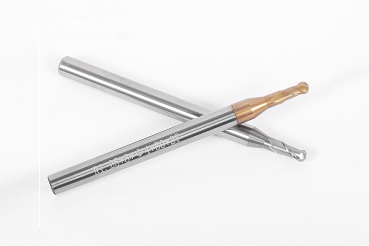 Tungsten Carbide Ball End Mill with 55-Degree Deep Groove and nACo4 Coating for CNC Machining