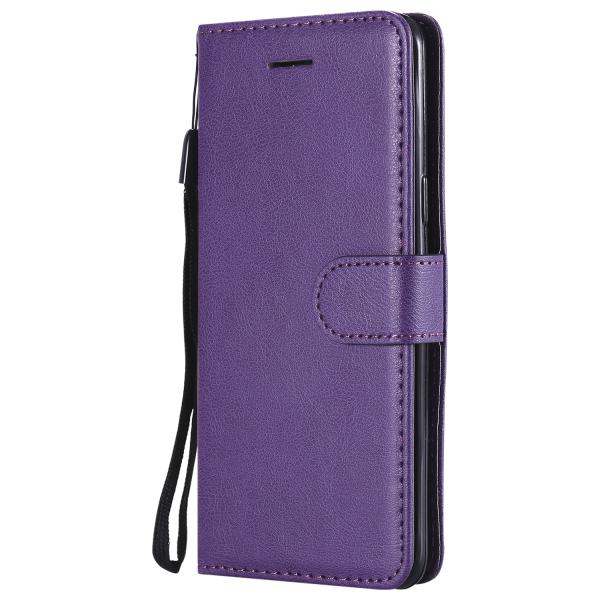Samsung S9 Pure Color Leather Wallet Protective Case with Card Slots