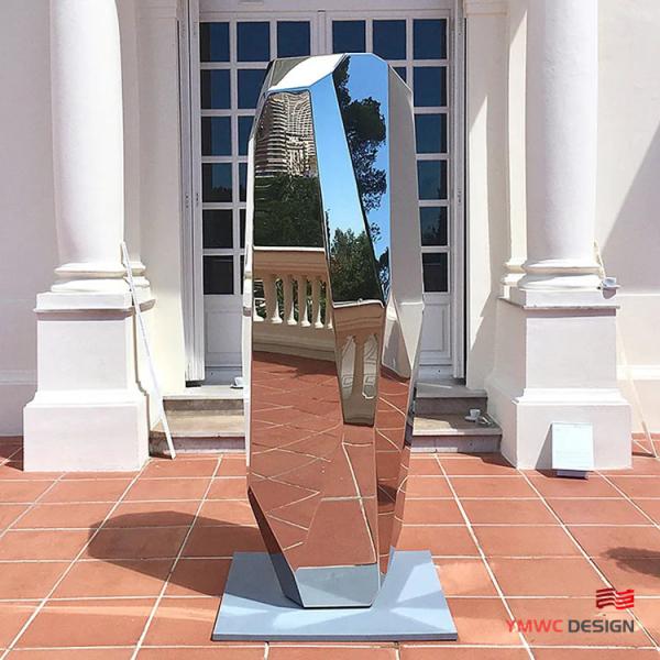 Stainless Steel Stone Shaped Park Decoration Sculpture Customizable Metal Mirror Sculpture