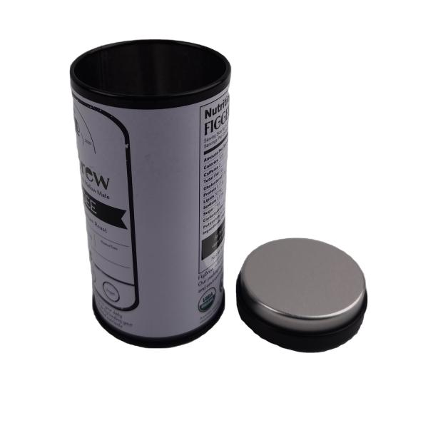 Round Small Empty Metal Coffee Tin With Plug Lid 68*153mm