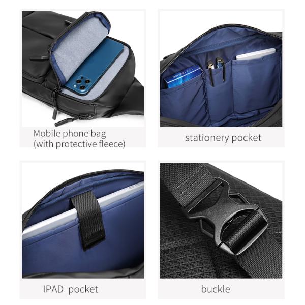 Anti Theft Water Resistant Mens Vest Chest Sling Bags 0.44kg