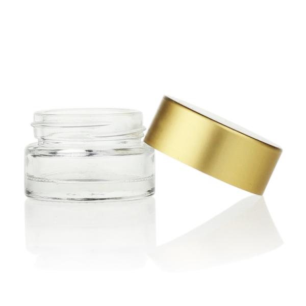 3ml 15ml 20ml Cosmetic Cream Jar Glass Clear With Gold Lids