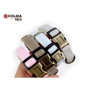 Fashion Pattern Adjustable Dog Collar Plastic Buckle Metal D Ring For Small Medium Pet