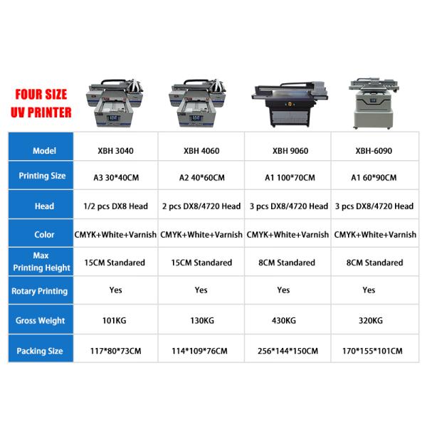 Multifunction Glass Stone Leather Wood PVC 4060 Size Phone Case Printing Machine Label Sticker Uv Flatbed Printer