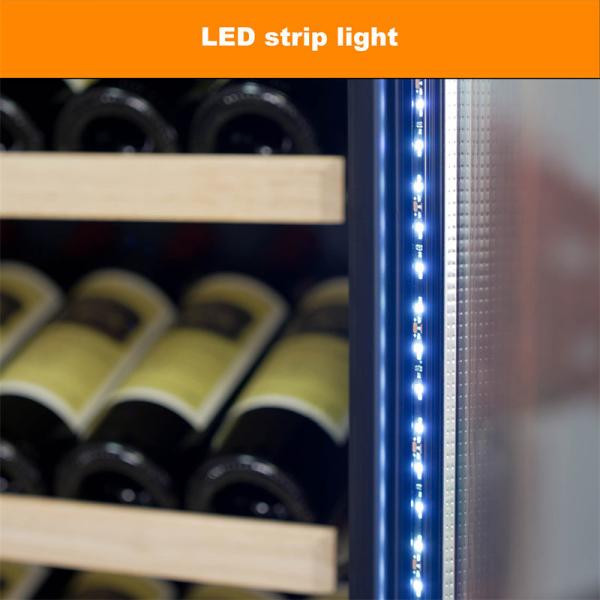 Touch Control Tall Lockable Drinks Fridge Brown Wood Wine Cooler Cabinet Touch Control Tall Lockable Drinks Fridge Brown Wood Wine Cooler Cabinet