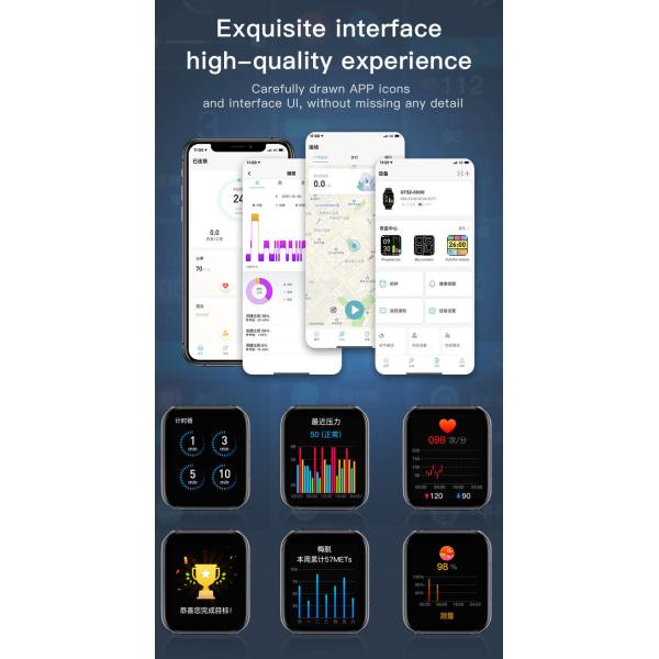 10m BLE Bluetooth Smart Watches GPS Track Health Monitor 1.69 Inch Zinc Alloy