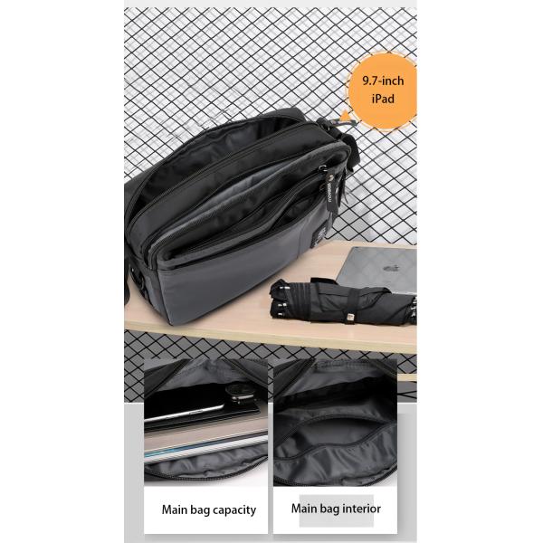 Fashion Men Messenger Shoulder Bag Business Simple Portable Square Bag Waterproof