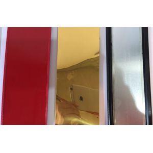 Buy cheap 80 MM Channel Letter Trim Cap Aluminum Mirror Gold Indoor Shop Usage from wholesalers