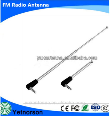 VSWR 1.5 4 Section Stainless Steel AM FM Radio Antenna with 3.5mm Jack Connector