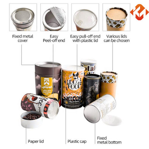 Custom printed eco-friendly paper tube spice packaging container jar for salt sugar packaging