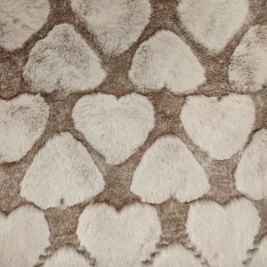 China Polyester Faux Fur Fabric 370 Gsm With Love Pattern Sheared For Pillow Blanket wholesale