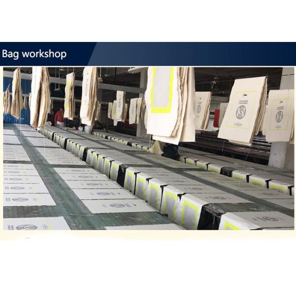 Printed Canvas Shopping Bags With Leather Handle / 20OZ Cotton Fabric