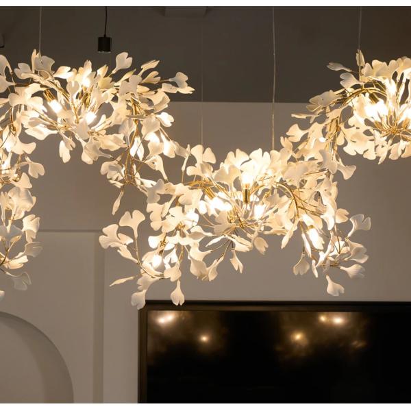 Project Chandelier Living Room Dining Room Lamp Light Luxury Leaf Villa Chandelier