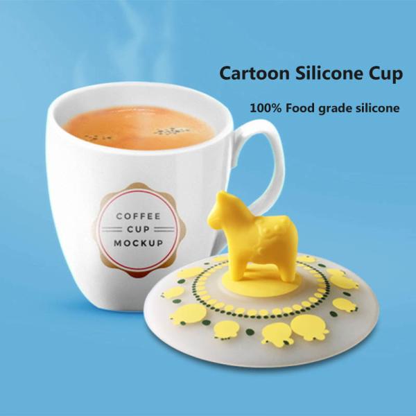 Creative Cartoon Silicone Cup Cover Dustproof Tea Cup Water Cup Cover Multi-Purpose Sealed And Fresh Keeping Cover