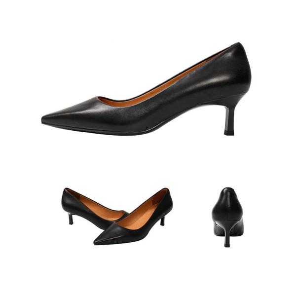 White Soft Cow Genuine Leather Pumps 2cm Low Heel Dress Shoes For Ladies