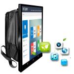 Vertical android wifi advertising player LCD signage walking billboard poster