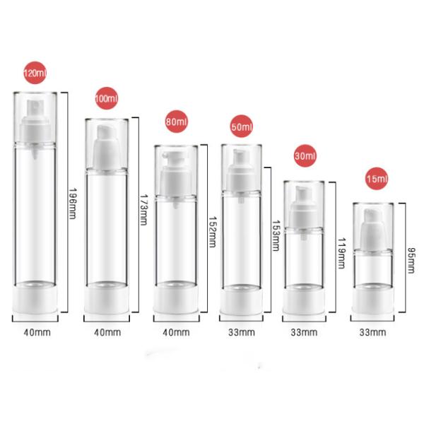 Skin Care PP Plastic Airless Lotion Pump Bottle 50ml Pumps Cosmetic Packaging