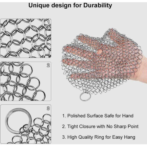 SUS316 Rings Chainmail Cast Iron Pan Scrubber Food Grade