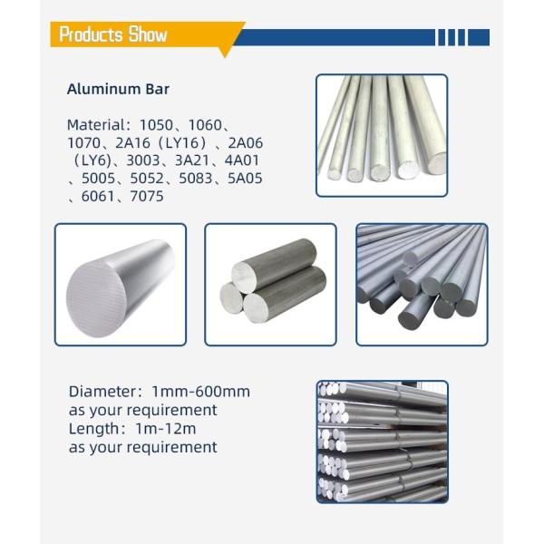 Polished Aluminum Bar Welding 1100 1050 2024 5086 5052 5083 6063 7050 7075 8011